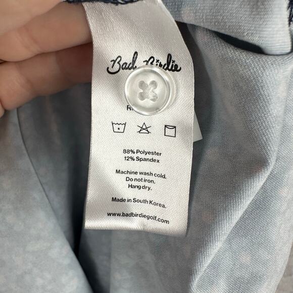 Bad Birdie Sleeveless Collared Shirt Size S Navy Floral Tennis Pickleball Golf - Picture 5 of 7